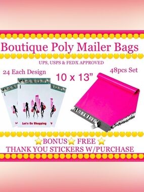 48pcs 10x13” Poly Mailer Bag Bundle⭐️🆕⭐️
⭐️BONUS⭐️48ct  Free Thank You Stickers